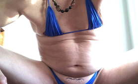 Blue Skin Tight Slutty Bikini