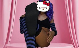 Sissy In Purple Knee Socks