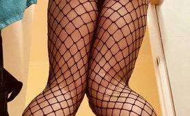 Nikki Posing In Fishnets