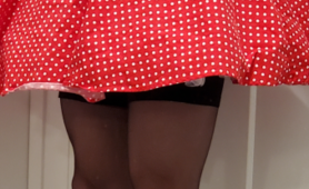 Red Dress And Stockings
