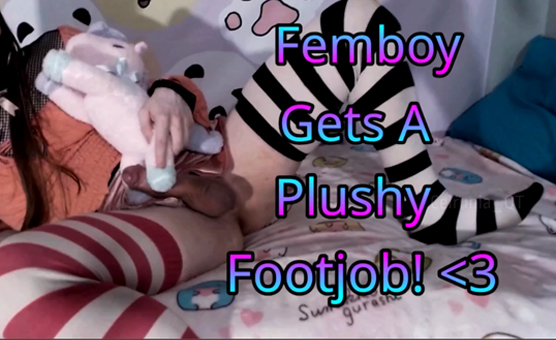 Femboy Gets A Plushy Footjob - Teaser