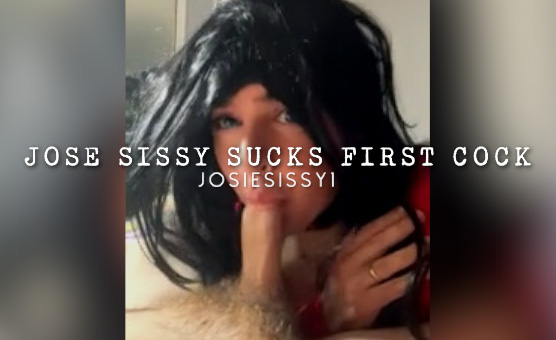 Josie Sissy Sucks First Cock