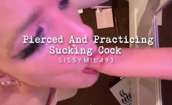  Pierced And Practicing Sucking Cock