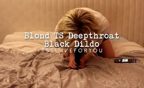 Blond TS Deepthroat Black Dildo