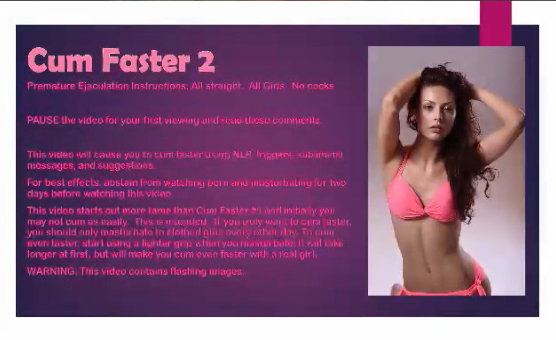 Cum Faster 2 - Premature Ejaculation Instructions
