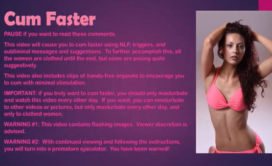 Cum Faster - Premature Ejaculation Instructions